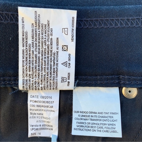 Gloria Vanderbilt Avery Indigo Blue Straight Leg 5-Pocket Jeans ~ Women’s 14 - Picture 8 of 10